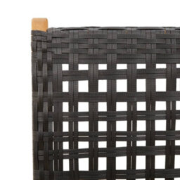 Berkfield Reclining Garden Chairs 6 Pcs Black Poly Rattan And Solid Wood - thumbnail 9