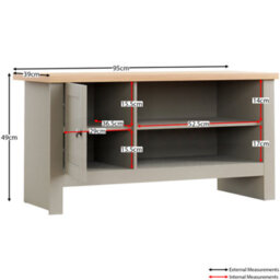 Lassic Vida Designs Arlington 1 Door Tv Unit, Grey - thumbnail 2