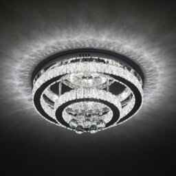 Komore Chrome Finish Stainless Steel Crystal Ceiling Light 50Cm Dia Cool White - thumbnail 7