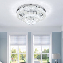 Komore Chrome Finish Stainless Steel Crystal Ceiling Light 50Cm Dia Cool White - thumbnail 2