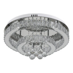 Komore Chrome Finish Stainless Steel Crystal Ceiling Light 50Cm Dia Cool White - thumbnail 4
