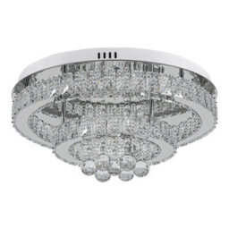 Komore Chrome Finish Stainless Steel Crystal Ceiling Light 50Cm Dia Cool White - thumbnail 6