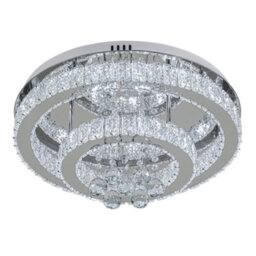 Komore Chrome Finish Stainless Steel Crystal Ceiling Light 50Cm Dia Cool White - thumbnail 5
