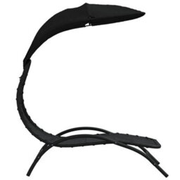 Walplus Sun Lounger With Canopy Black 167X80X195 Cm Fabric And Steel - thumbnail 4