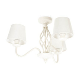 Valuelights Memphis Traditional Cream 3 Light Ceiling Light Chandelier With Fabric Lampshades