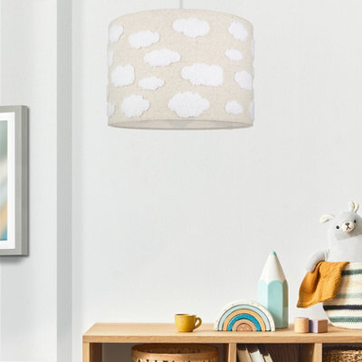 White & Neutral Clouds Round Lamp Shade (D)28Cm - image 1