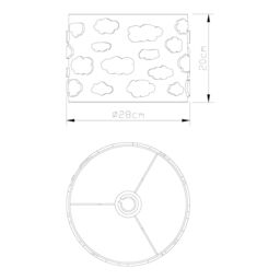 White & Neutral Clouds Round Lamp Shade (D)28Cm - thumbnail 7