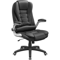 Songmics Office Swivel Chair With 76 Cm High Back Large Seat And Flip-Up Armrest Computer Desk Executive Chair Pu Obg51Buk - thumbnail 2