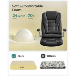Songmics Office Swivel Chair With 76 Cm High Back Large Seat And Flip-Up Armrest Computer Desk Executive Chair Pu Obg51Buk - thumbnail 6