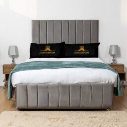 UKBEDFURNITURE Falcon Grey Plush Divan Bed With 2 Foot End Drawers & 26 Inch Headboard - thumbnail 2