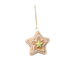 Melody Maison Set Of 3 Assorted Colourful Gingerbread Cookie Christmas Tree Baubles - thumbnail 8