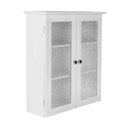Teamson Home Wall Mounted Bathroom Cabinet With 2 Glass Doors, Bathroom Storage, White - thumbnail 9