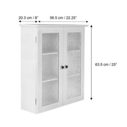 Teamson Home Wall Mounted Bathroom Cabinet With 2 Glass Doors, Bathroom Storage, White - thumbnail 4