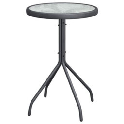 Berkfield Modern Garden Bistro Set 3 Pcs Grey Steel - thumbnail 6