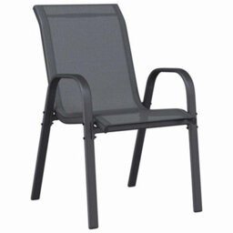 Berkfield Modern Garden Bistro Set 3 Pcs Grey Steel - thumbnail 5