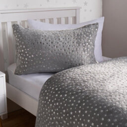 OHS Star Fleece Duvet Cover Bedding Set Metallic Foil Pillowcase Quilt - Single - thumbnail 3
