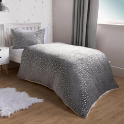 OHS Star Fleece Duvet Cover Bedding Set Metallic Foil Pillowcase Quilt - Single - thumbnail 2