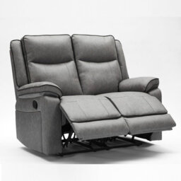 Manual Recliners Sofa, Recliner Loveseat With Adjustable Backrest And Footrest - Grey - thumbnail 1