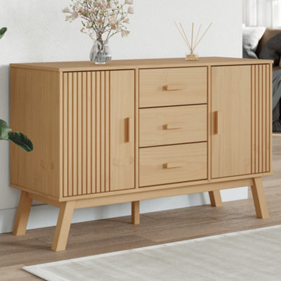 Vidaxl Sideboard Olden Brown 114X43X73.5Cm Solid Wood Pine - image 1