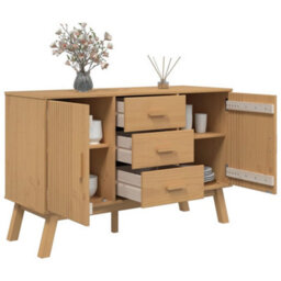 Vidaxl Sideboard Olden Brown 114X43X73.5Cm Solid Wood Pine - thumbnail 6