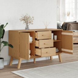 Vidaxl Sideboard Olden Brown 114X43X73.5Cm Solid Wood Pine - thumbnail 4