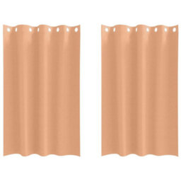 Berkfield Curtains With Curtains 2 Pcs Light Brown 175 X 140 Cm Polyester - thumbnail 2