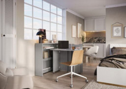 Arte Work Concept Slim White Matt Convertible Hidden Desk 90Cm - Left - thumbnail 3