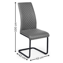 Oakham Windsor Premium Grey Upholstered Cantilever Dining Chairs - Set Of 4 - thumbnail 5
