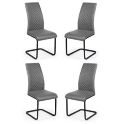 Oakham Windsor Premium Grey Upholstered Cantilever Dining Chairs - Set Of 4