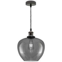 Long Life Lamps Company Modern Vintage Smoked Grey Glass Globe Pendant Lamp M0229 - thumbnail 3