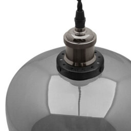 Long Life Lamps Company Modern Vintage Smoked Grey Glass Globe Pendant Lamp M0229 - thumbnail 4