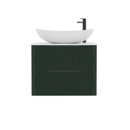 Royal Bathrooms Avenza 600mm Deep Moss Green Wall Hung Bathroom Countertop Vanity Unit 2 Drawer With Cesar Basin - thumbnail 6
