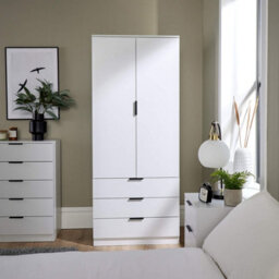 Home Source Phoenix 2 Door 3 Drawer Wardrobe White Bedroom Furniture - thumbnail 3