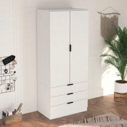 Home Source Phoenix 2 Door 3 Drawer Wardrobe White Bedroom Furniture