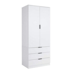 Home Source Phoenix 2 Door 3 Drawer Wardrobe White Bedroom Furniture - thumbnail 9