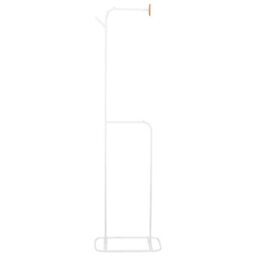 Wyld And Coco Astra Home White Freestanding Clothes Rail 171Cm - Slim Hallway Coat Stand - thumbnail 1
