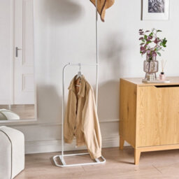 Wyld And Coco Astra Home White Freestanding Clothes Rail 171Cm - Slim Hallway Coat Stand - thumbnail 2