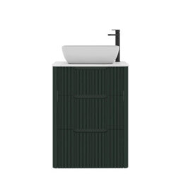 Royal Bathrooms Avenza 600mm Deep Moss Green Floor Standing Countertop Bathroom Vanity Unit 3 Drawer With Elva Basin - thumbnail 6