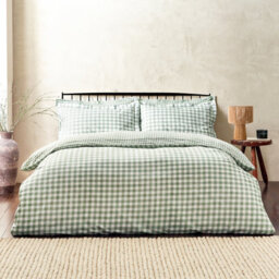 Yard Barton Gingham Check Duvet Set, King, Green - thumbnail 4
