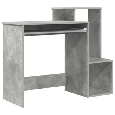 Berkfield Industrial Grey Computer Desk Concrete Grey - image 1