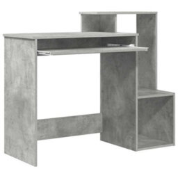 Berkfield Industrial Grey Computer Desk Concrete Grey - thumbnail 5