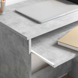 Berkfield Industrial Grey Computer Desk Concrete Grey - thumbnail 4