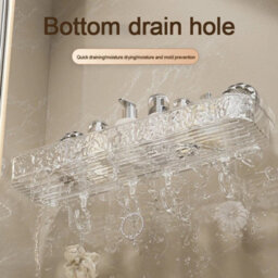 Large Corner Shower Caddy Suction Cup No-Drilling Organizer Shelf Storage Rack - thumbnail 4
