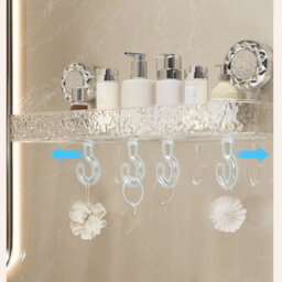 Large Corner Shower Caddy Suction Cup No-Drilling Organizer Shelf Storage Rack - thumbnail 5