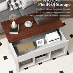 Costway Lift Top Coffee Table Modern Wooden Lift Top Dining Cocktail Table Living Room - thumbnail 6