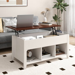 Costway Lift Top Coffee Table Modern Wooden Lift Top Dining Cocktail Table Living Room - thumbnail 3