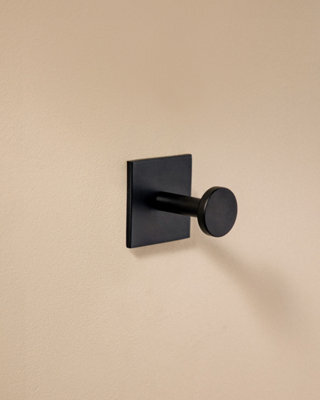 Cosmic Towel Hook, Robe Hook, Coat Hook, Self-Adhesive, Black, Supports Up To 5Kg, Stick Collection - image 1