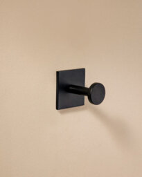 Cosmic Towel Hook, Robe Hook, Coat Hook, Self-Adhesive, Black, Supports Up To 5Kg, Stick Collection