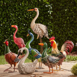 Garden Gear Metal Peacock Ornament, Bird Statue, Outdoor Painted Sculpture For Pathways, Patios & Borders, Height 58Cm - thumbnail 2