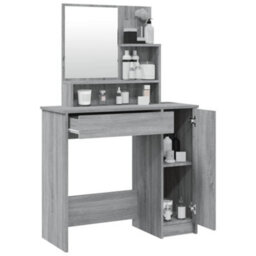 Walplus Dressing Table With Mirror Grey Sonoma 86.5X35X136 Cm - thumbnail 5
